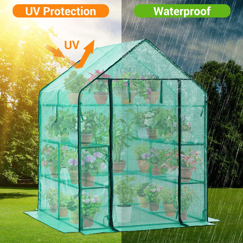 Ohuhu greenhouse side screen windows let you check plants while deterring pests