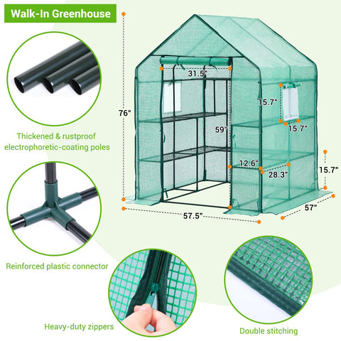 Ohuhu greenhouse durable PE cover ensures light transmission and weather protection