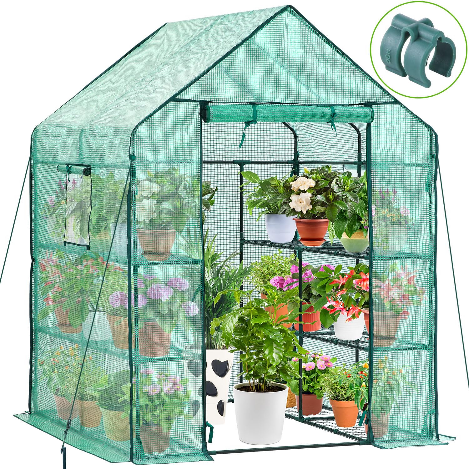 Ohuhu greenhouse walk-in outdoors assembly demonstrates easy setup and space efficiency.