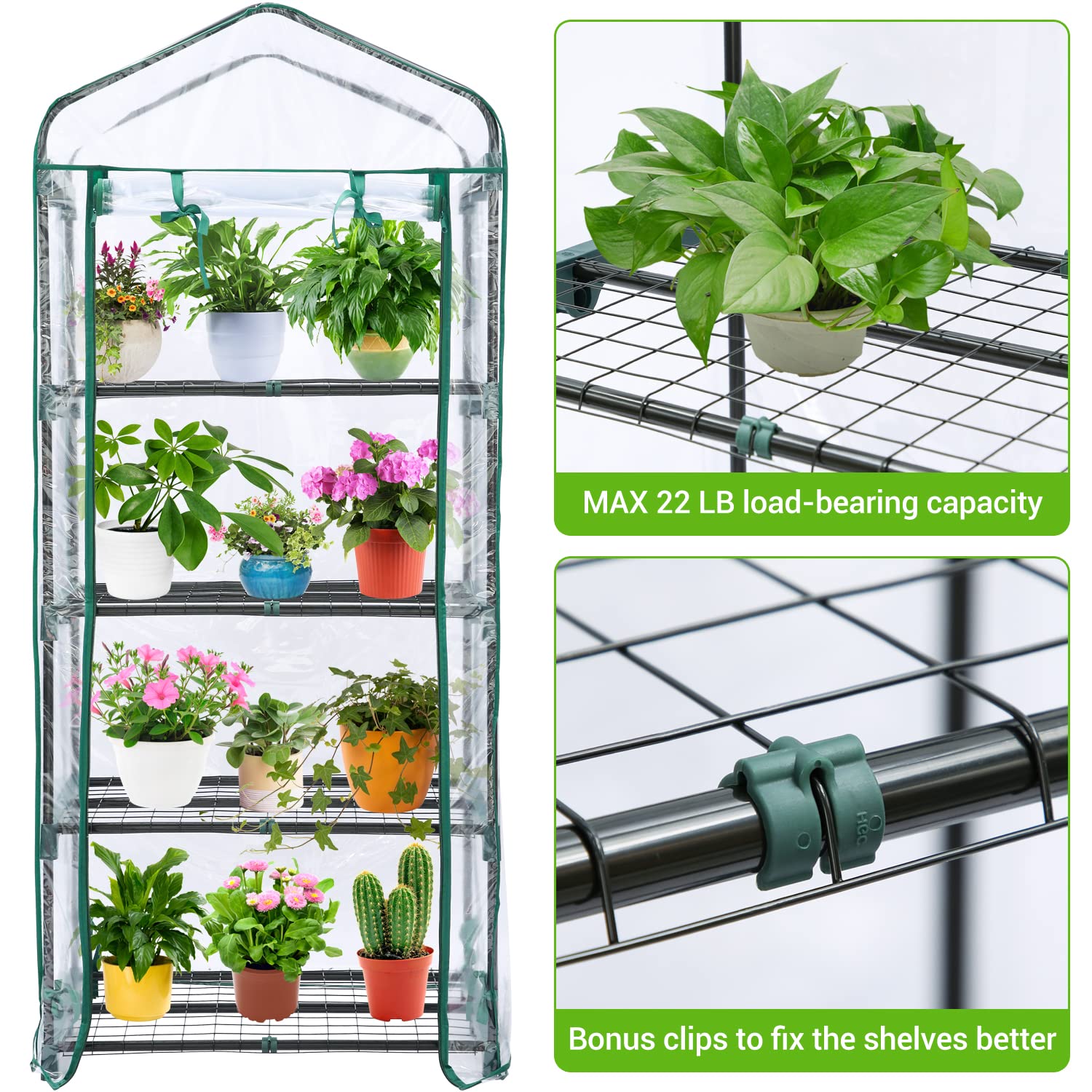 Ohuhu heavy-duty PVC cover shields plants from rain and wind