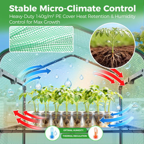 Ohuhu indoor outdoor seedling housing provides protection from wind and cold.