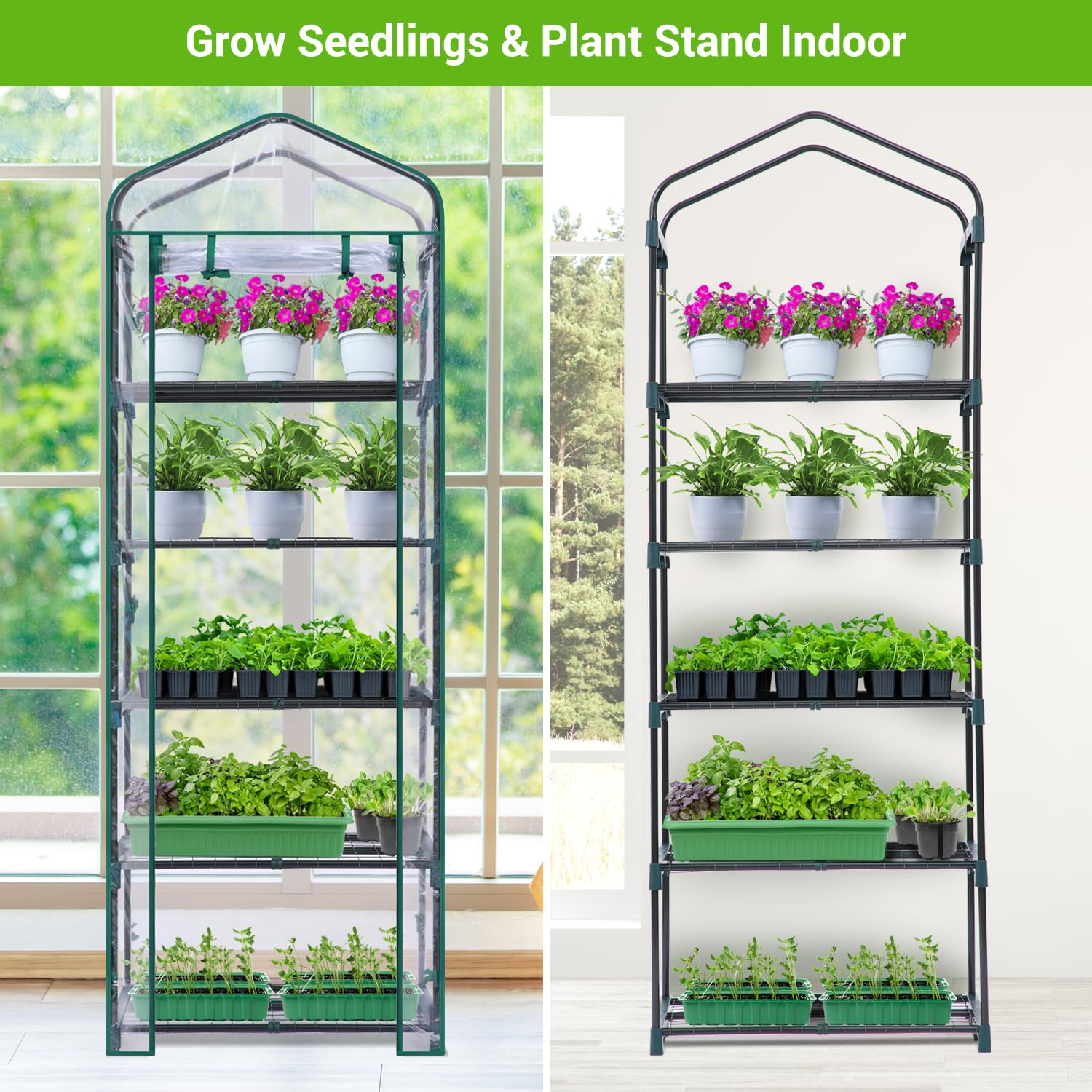 Ohuhu indoor-outdoor use to extend the growing season on balcony or patio.