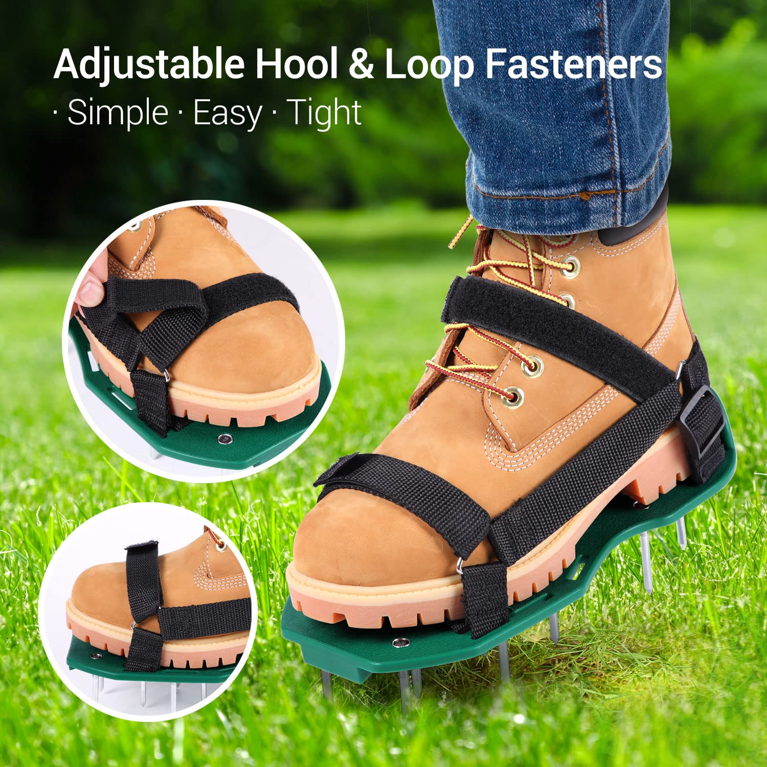 Ohuhu aerator shoes with adjustable Velcro straps fit any user.