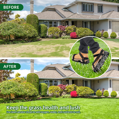 Ohuhu aerator shoes anti-slip bottom for stability on wet grass