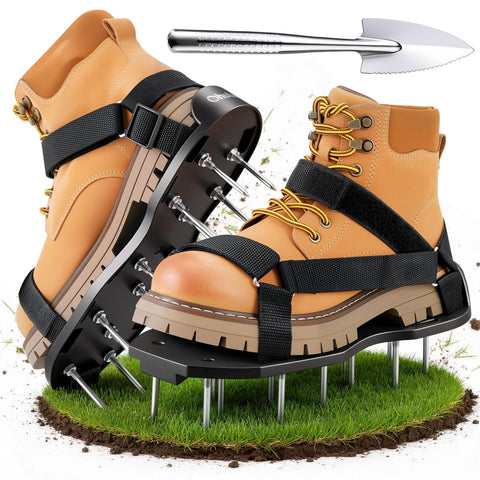Ohuhu lawn aerator shoes with stainless steel shovel for stable lawn aeration