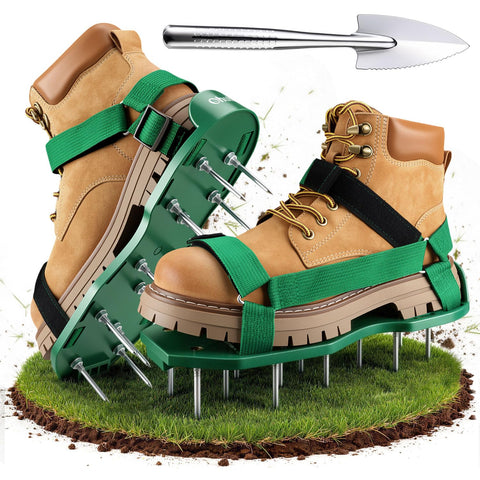 Ohuhu lawn aerator shoes strap on design for easy on site lawn aeration