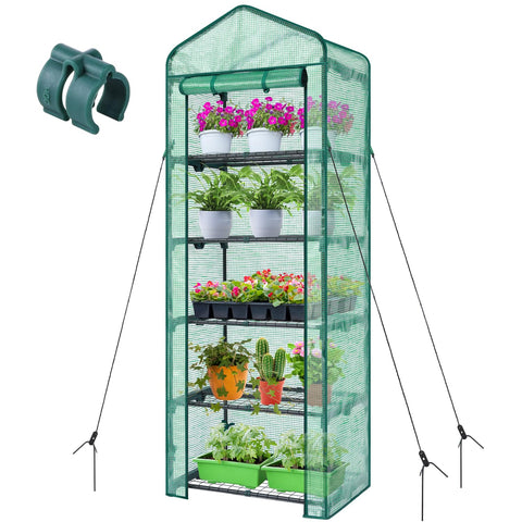 Ohuhu mini greenhouse 5-tier shelf setup for quick seedling start