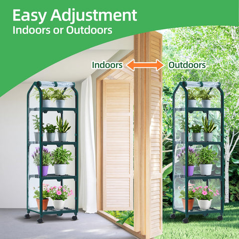 Ohuhu mini greenhouse uses durable PVC with 95 percent light transmission for bright seedlings
