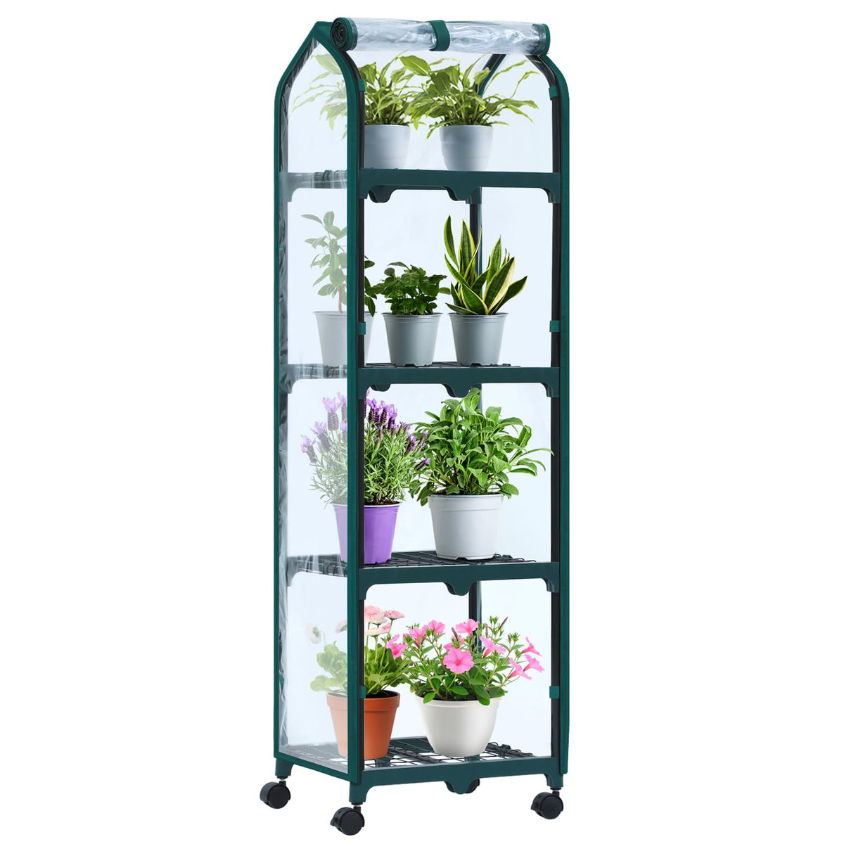 Ohuhu mini greenhouse demonstrates easy assembly and locking wheels for flexible placement