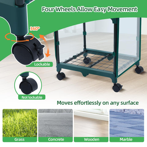 Ohuhu mini greenhouse with four shelves for organized plant storage up to 8 kg per shelf