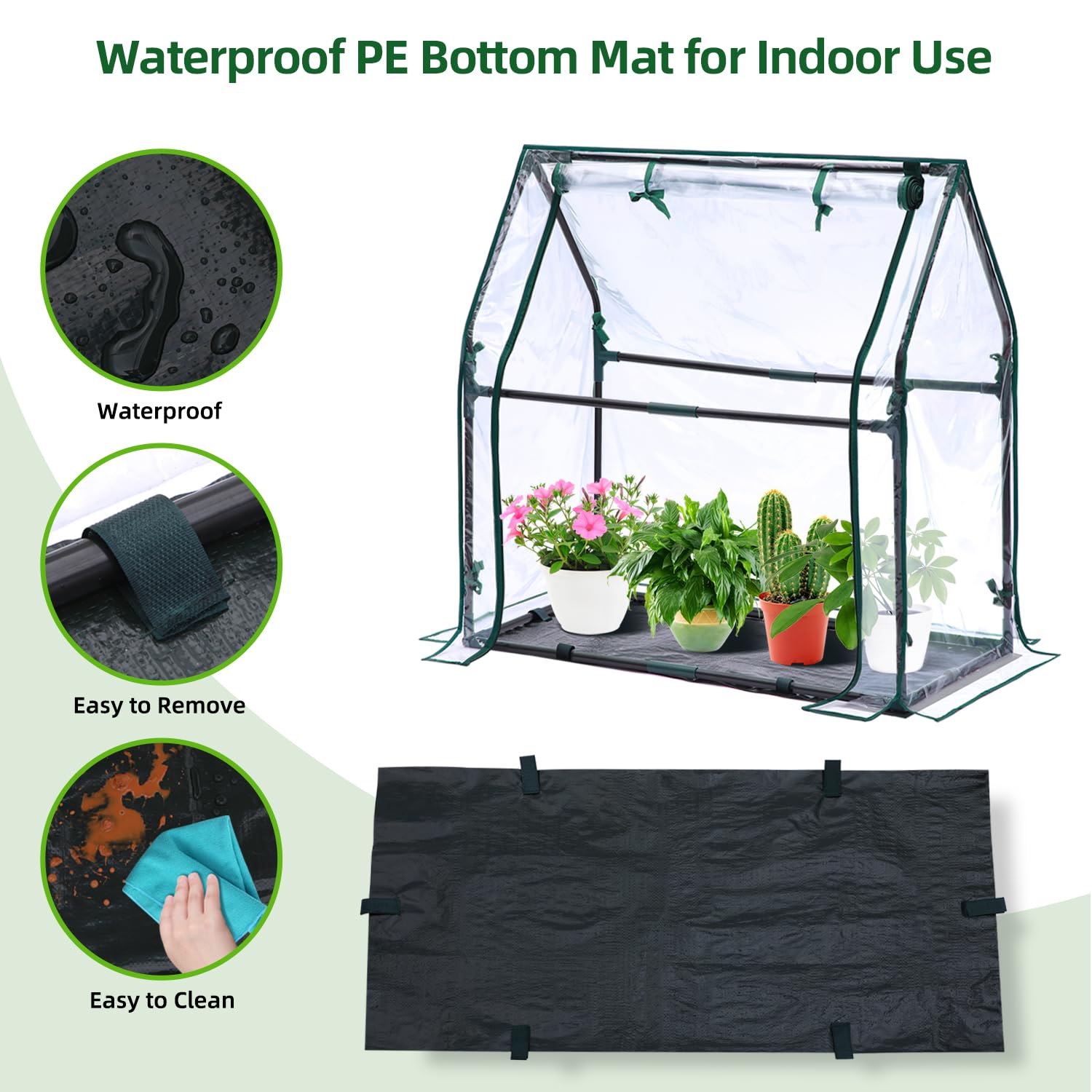 Ohuhu mini greenhouse versatile for indoor seedlings or outdoor plant protection.