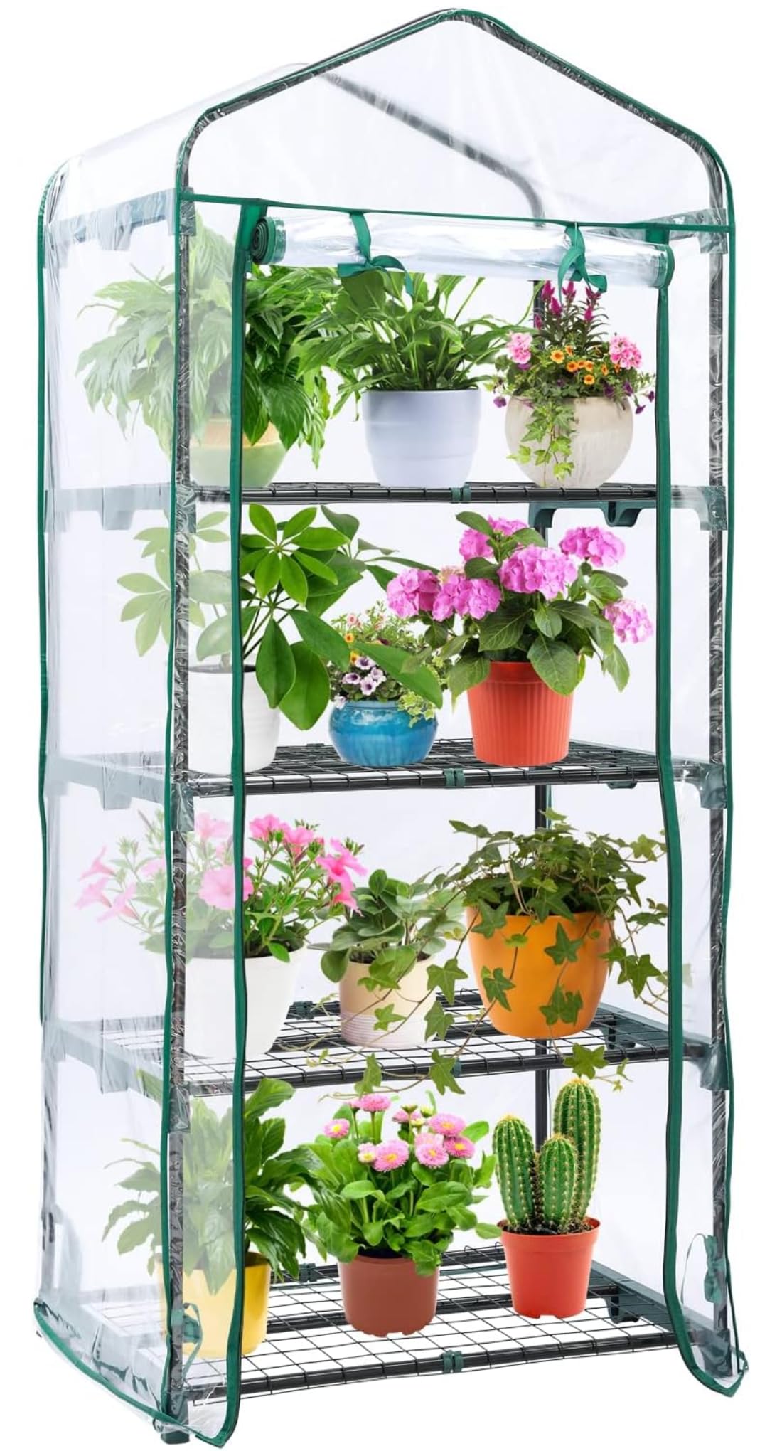 Ohuhu mini greenhouse outdoors with clear cover boosts seedling warmth and light