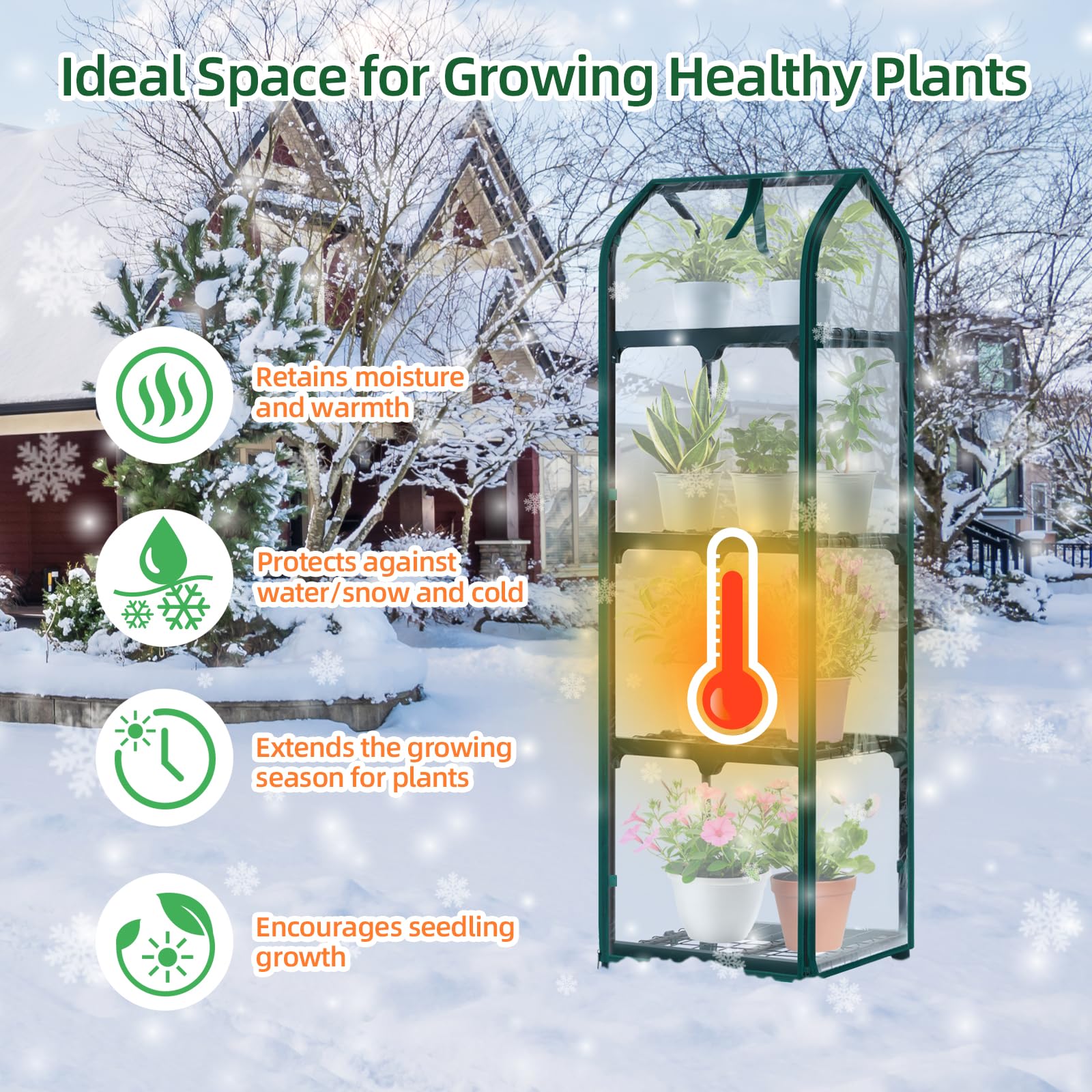 Ohuhu mini greenhouse features a roll up door for ventilation and easy access