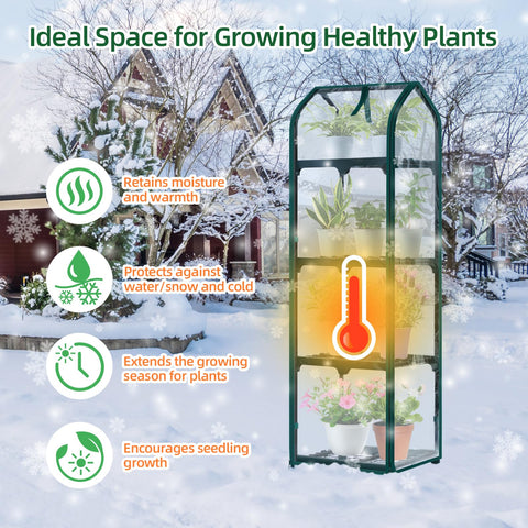 Ohuhu mini greenhouse features a roll up door for ventilation and easy access