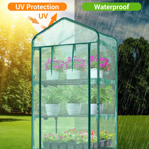 Ohuhu mini greenhouse shows rust-resistant poles built to last outdoors