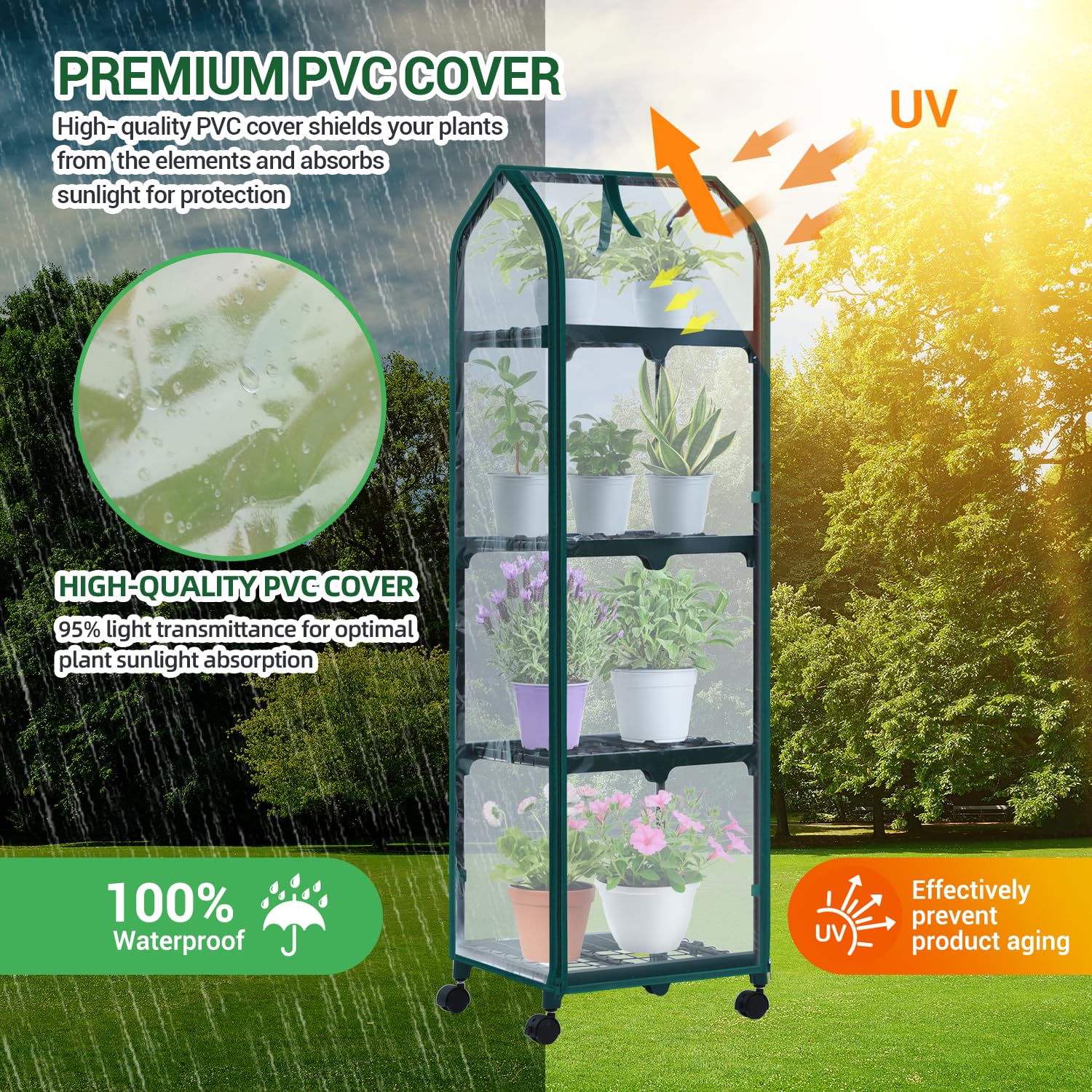 Ohuhu mini greenhouse offers rust resistance and UV proof design for outdoor use
