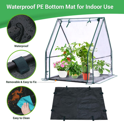 Ohuhu Mini Greenhouse waterproof pad prevents leaks and keeps area clean