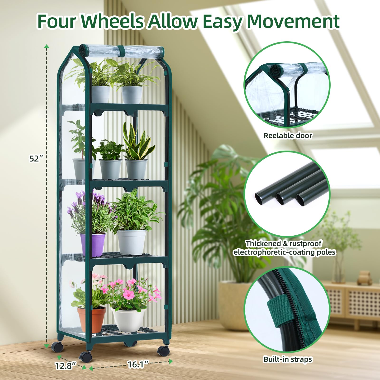 Ohuhu mini greenhouse provides year round protection for seedlings and small plants