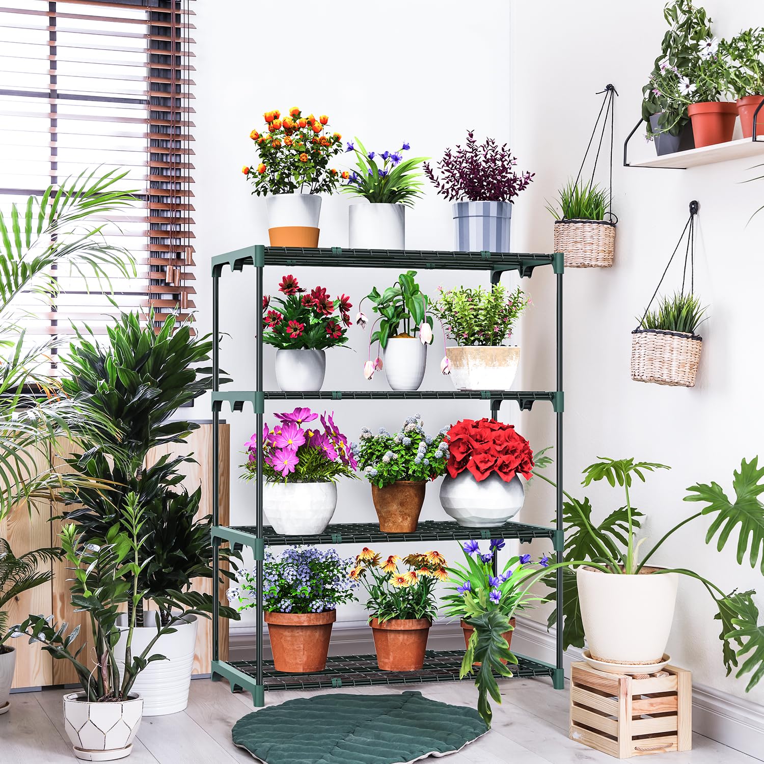 Ohuhu outdoor balcony setup plant stand for versatile display.