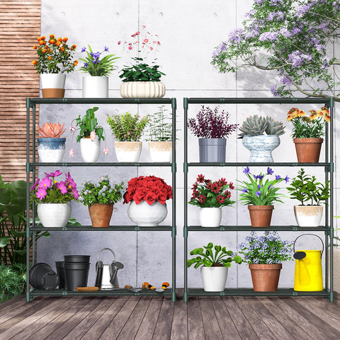 Ohuhu plant greenhouse shelves sturdy steel tubes for durable, rustproof storage.