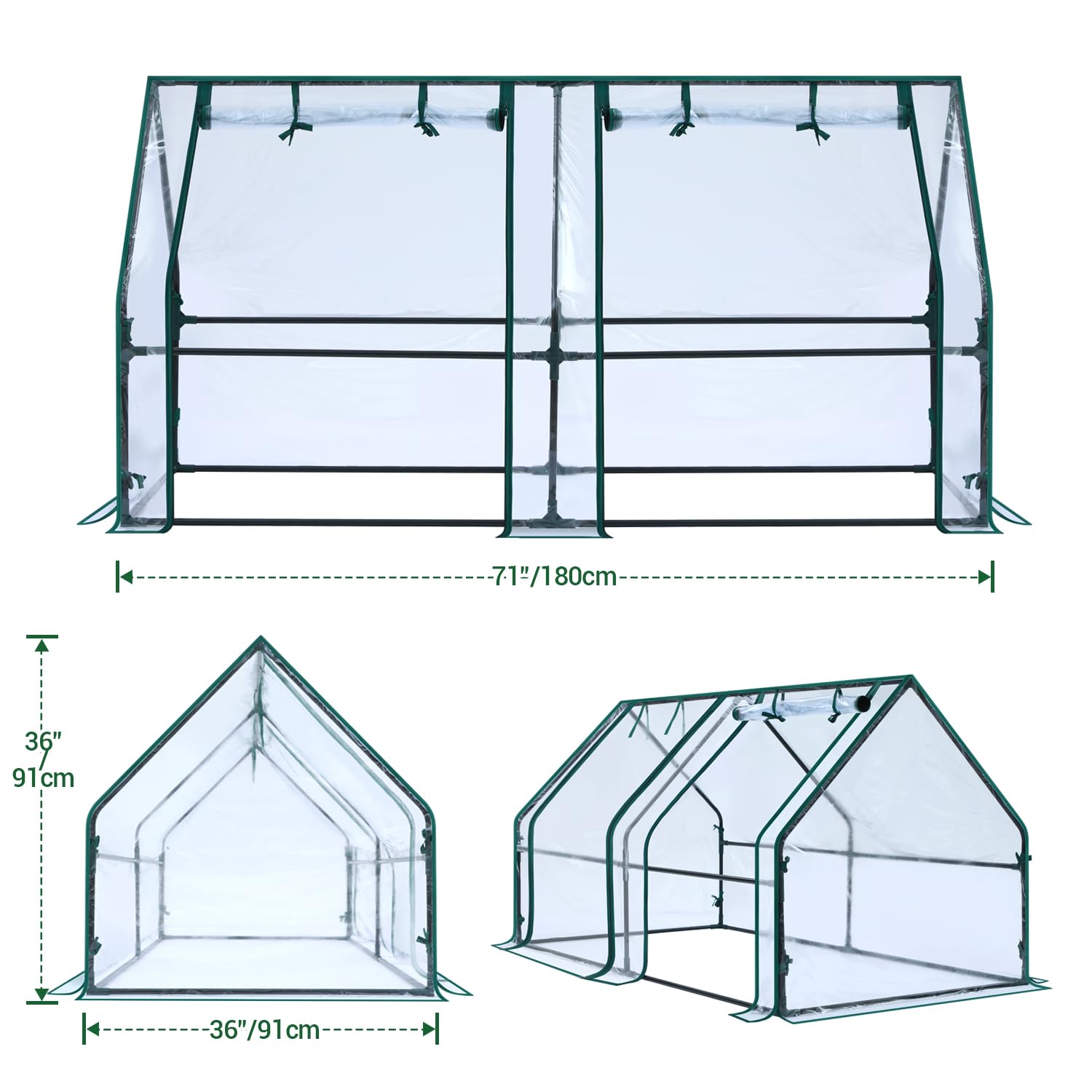 Ohuhu ground stakes secure the frame for stable placement outdoors.