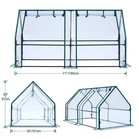 Ohuhu ground stakes secure the frame for stable placement outdoors.