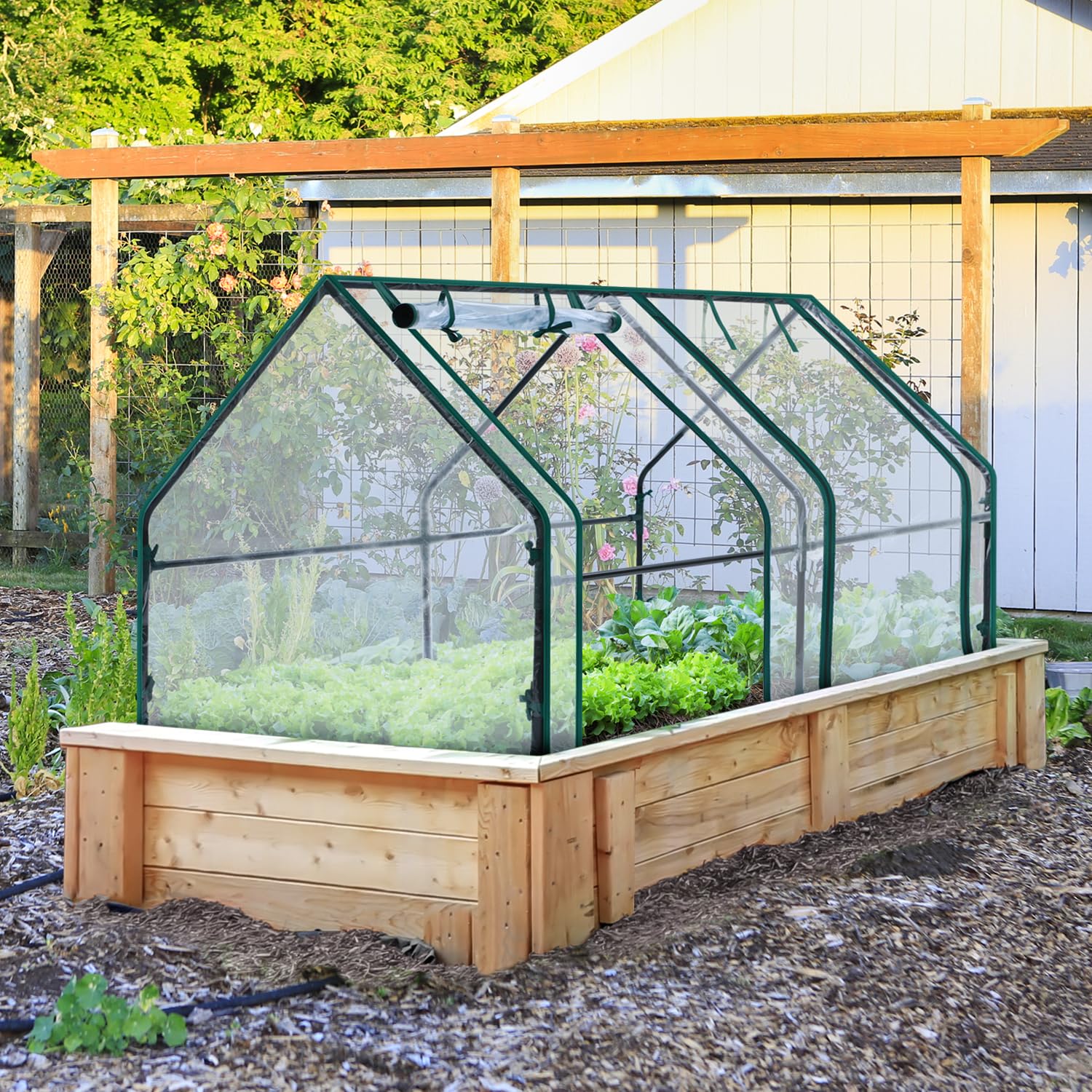 Ohuhu greenhouse used indoors or outdoors on patio or balcony.