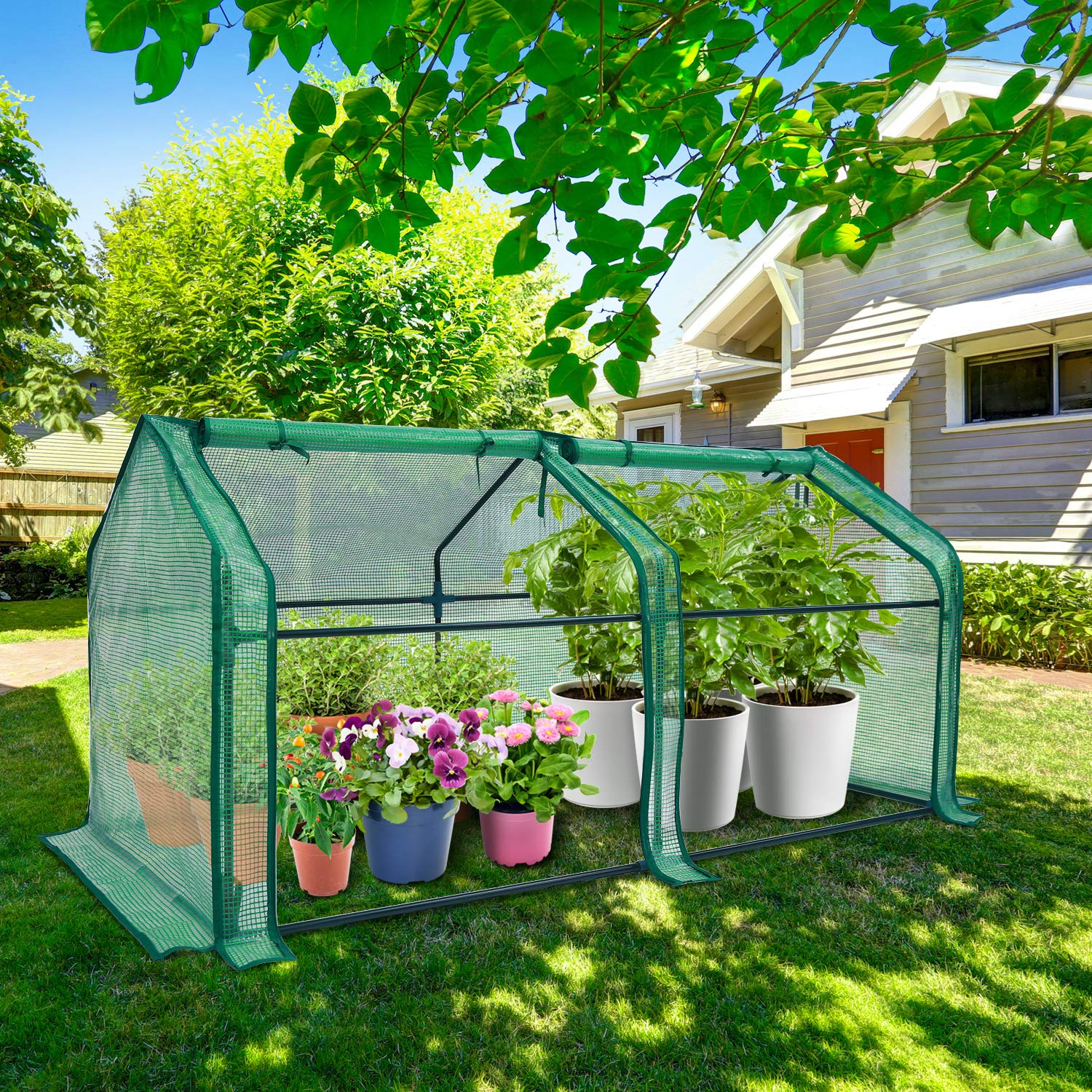 Ohuhu UV-protected plastic cover shields plants from sun