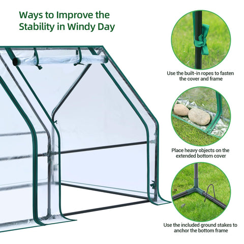Ohuhu weatherproof material with UV protection shields seedlings and herbs.