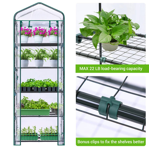 Ohuhu portable plastic greenhouse with sturdy poles for outdoor use.