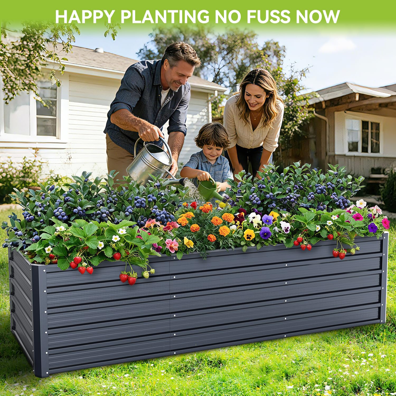 Ohuhu raised bed open-base design enables drainage and reduces waterlogging