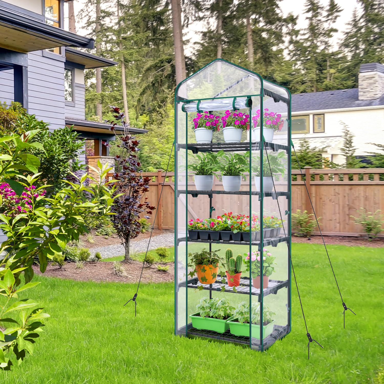 Ohuhu roll-up zipper door and ventilation for balanced humidity and pest control.