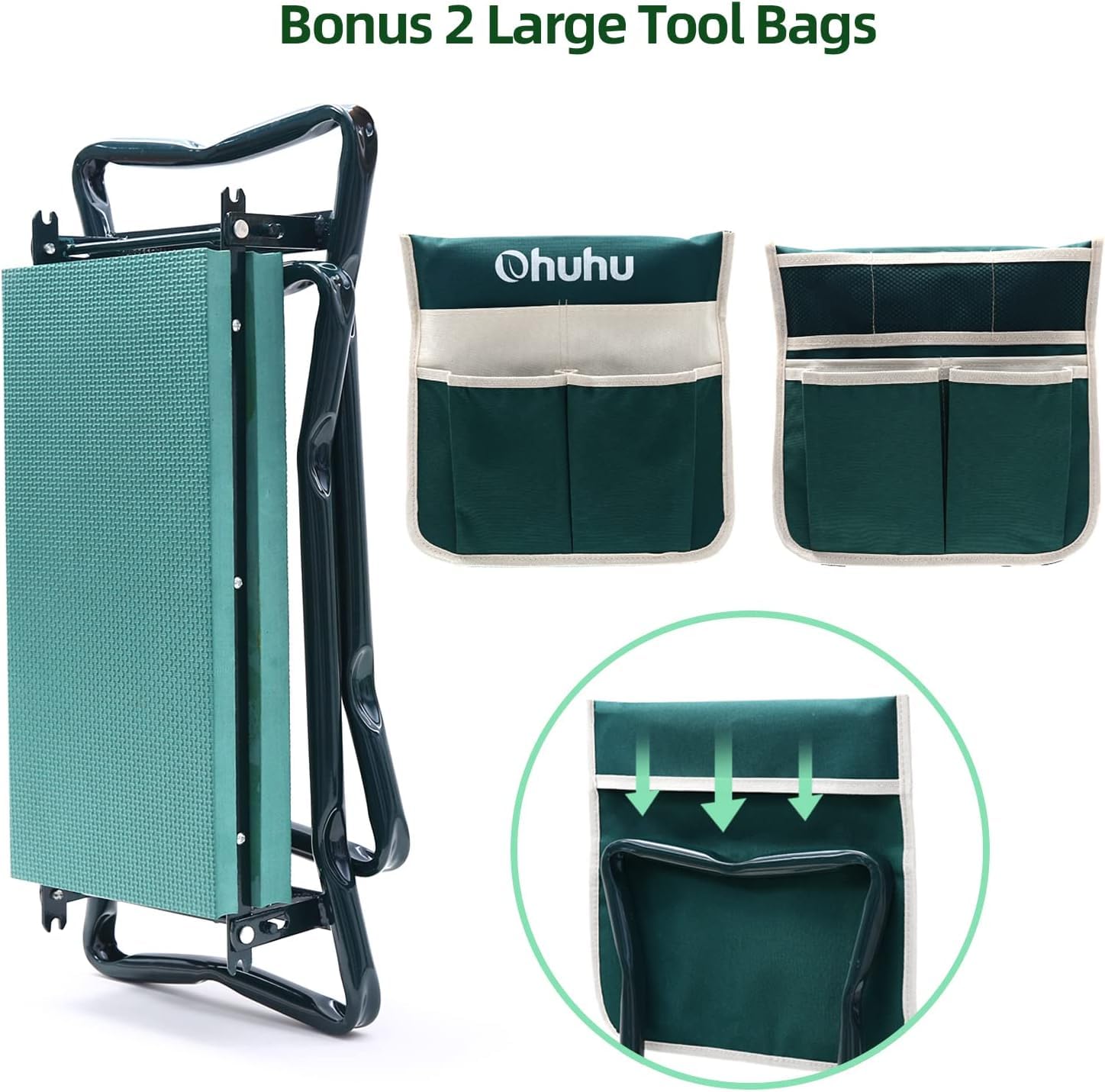 Ohuhu garden kneeler with CA65 compliant materials for safe outdoor use.