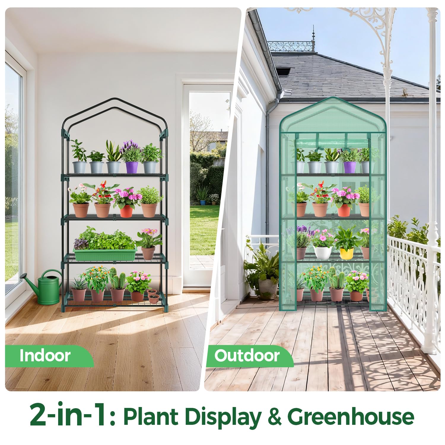 Ohuhu 22-lb shelf capacity supports pots and grow lights securely.