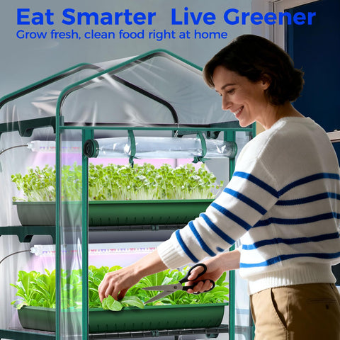 Ohuhu smart timer interface with 4/8/12-hour options for automatic lighting.