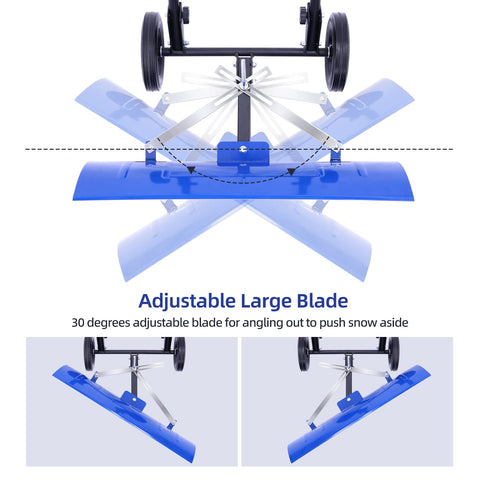 Ohuhu snow shovel adjustable angle enables easy plowing in any direction.