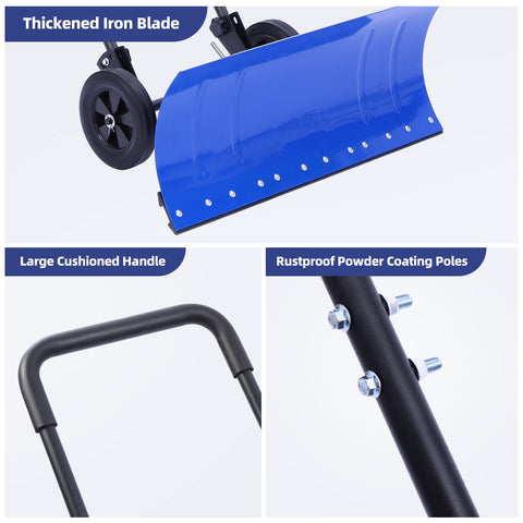 Ohuhu snow shovel easy mount and dismount for quick storage.