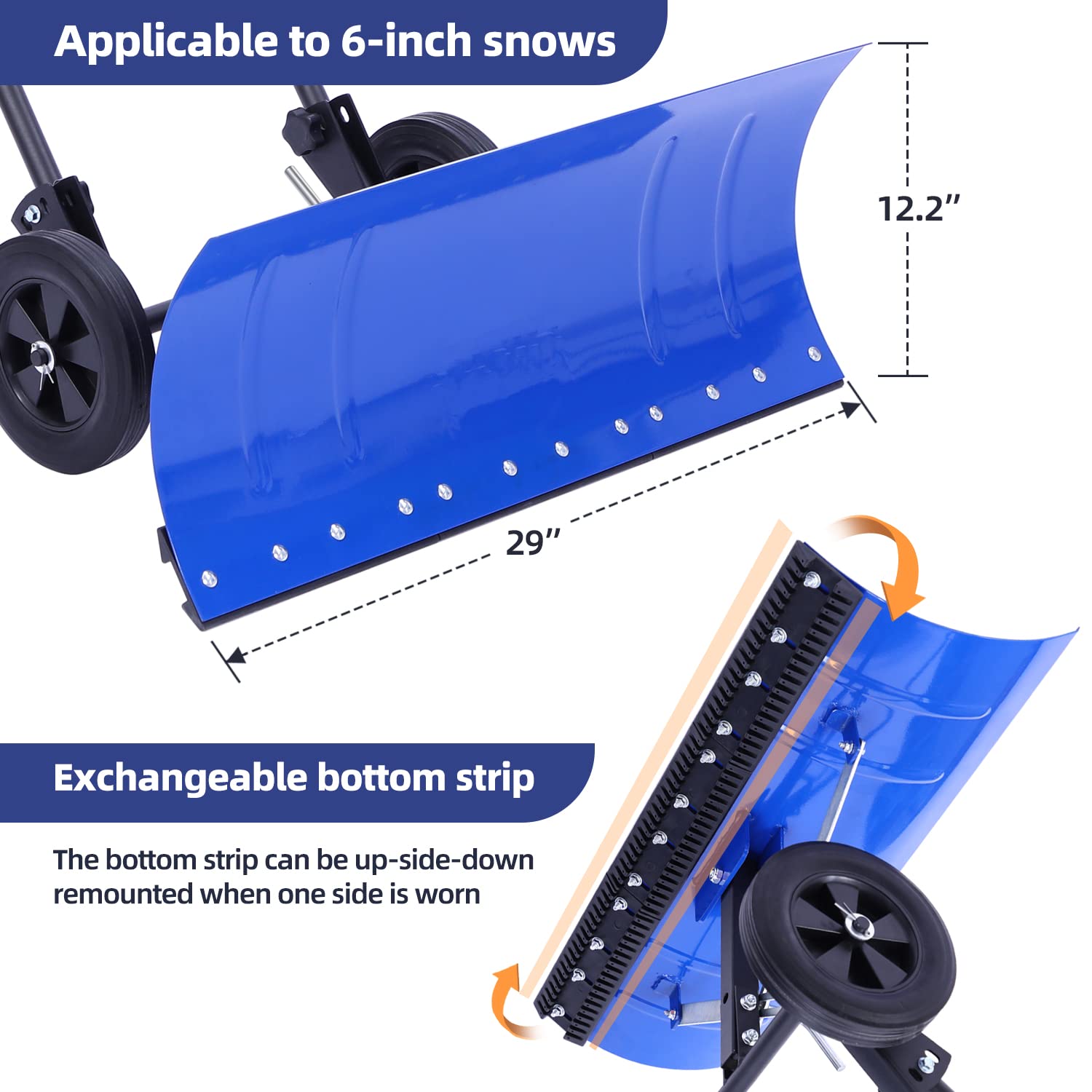 Ohuhu snow shovel rustproof plastic spray finish withstands winter weather.