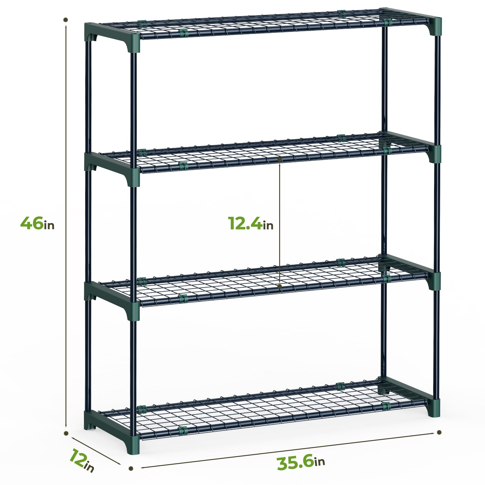 Ohuhu sturdy steel tubes and metal mesh provide durable, rust-resistant shelving.