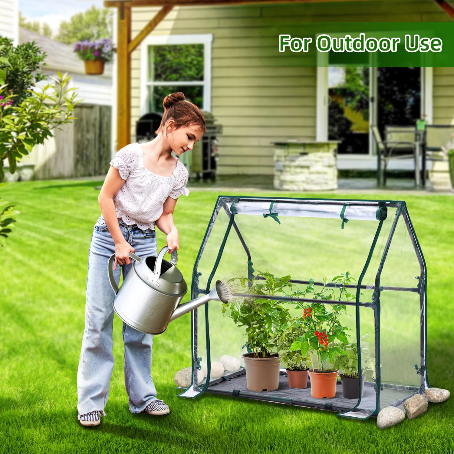 Ohuhu table-top greenhouse durable cover protects plants in varied indoor conditions.