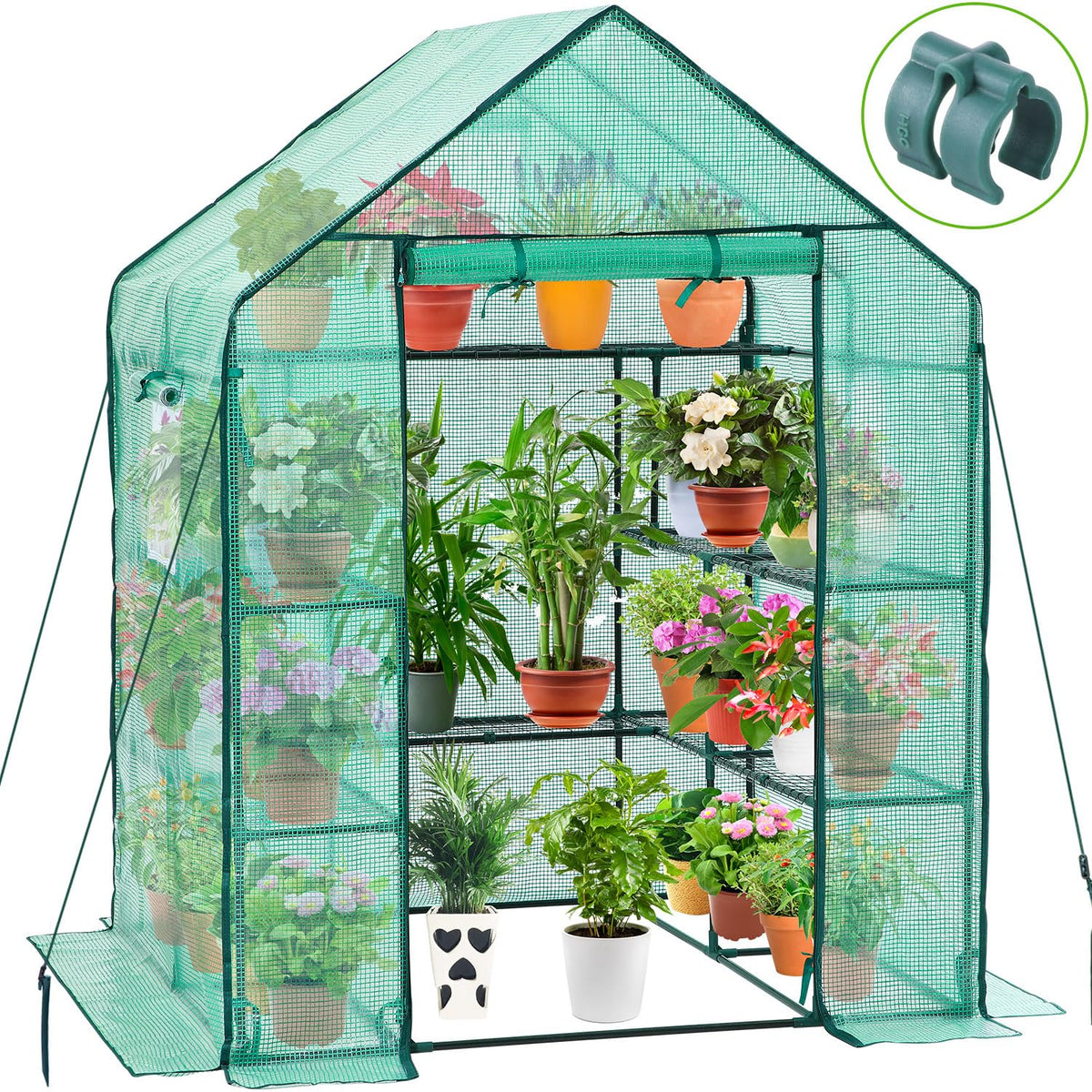 Ohuhu walk-in greenhouse exterior view shows sturdy frame for outdoor gardening