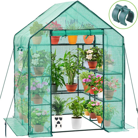 Ohuhu walk-in greenhouse exterior view shows sturdy frame for outdoor gardening