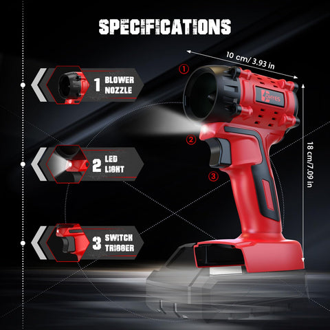 ohyes Air Duster up to 550 MPH airflow for thorough debris clearance.