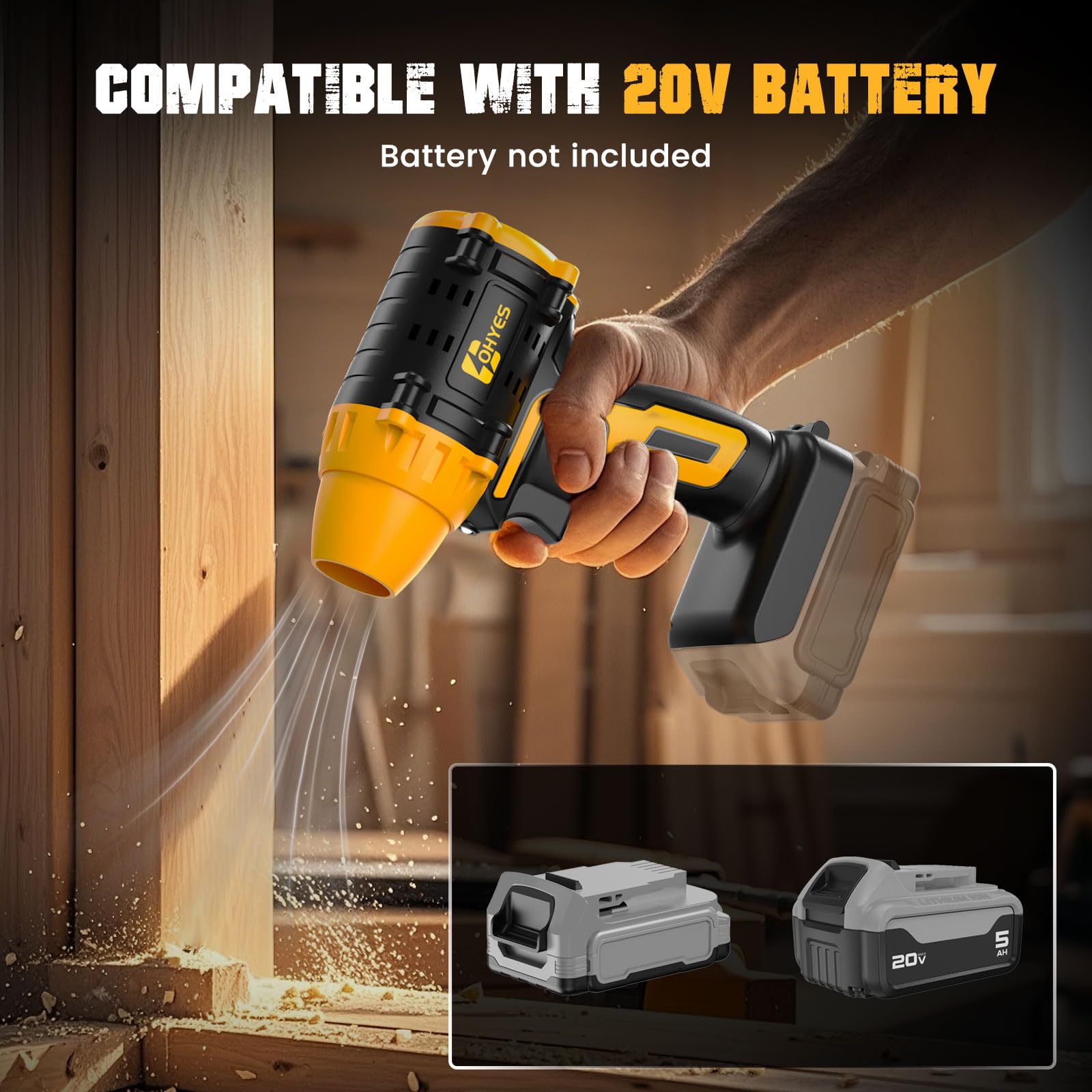 ohyes Air Duster compact portable design for easy carry on job sites