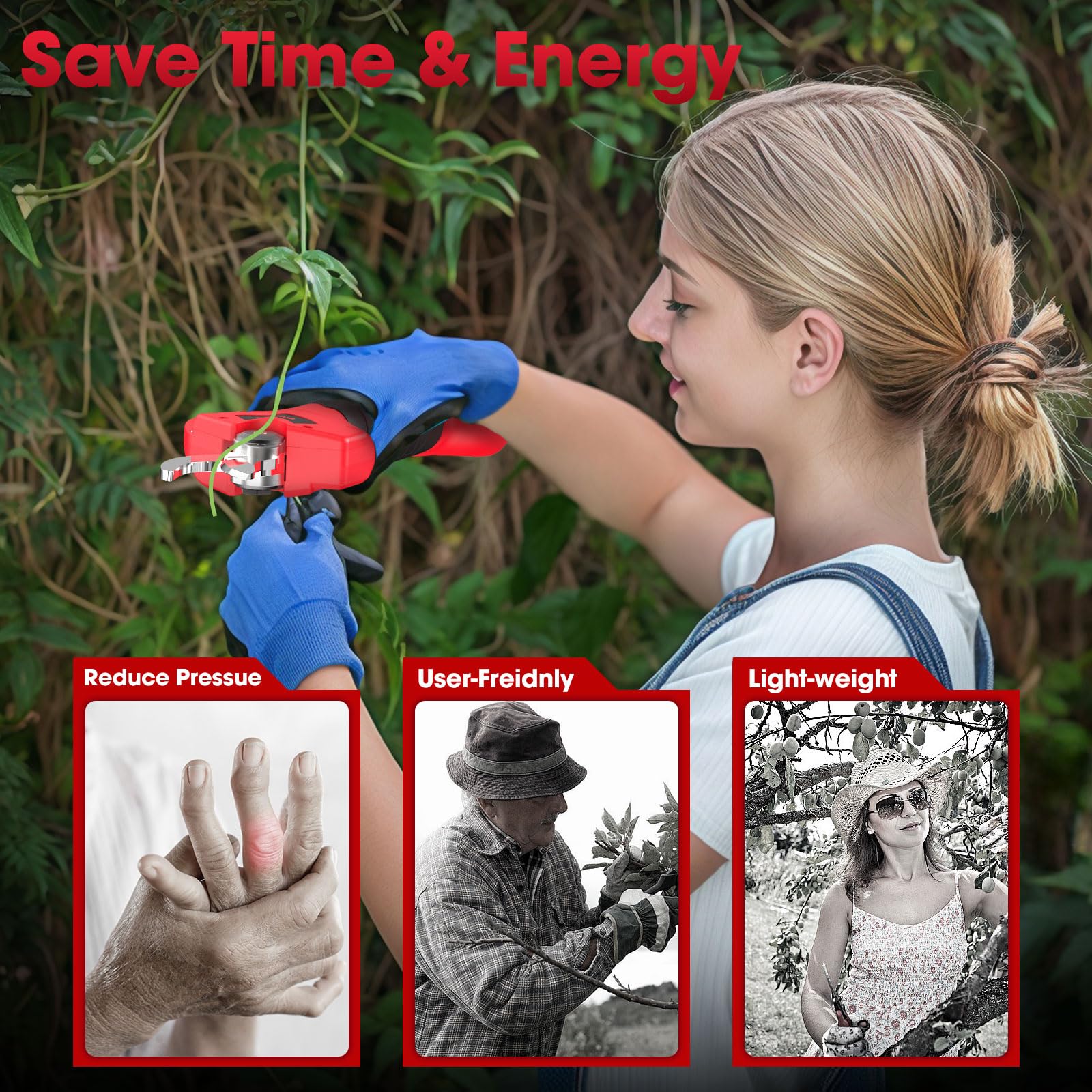 ohyes pruning shears with built-in battery protection for Milwaukee packs
