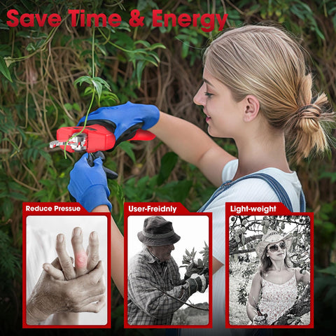 ohyes pruning shears with built-in battery protection for Milwaukee packs
