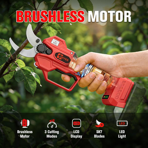 ohyes pruning shears brushless motor enables smooth cuts on thick twigs