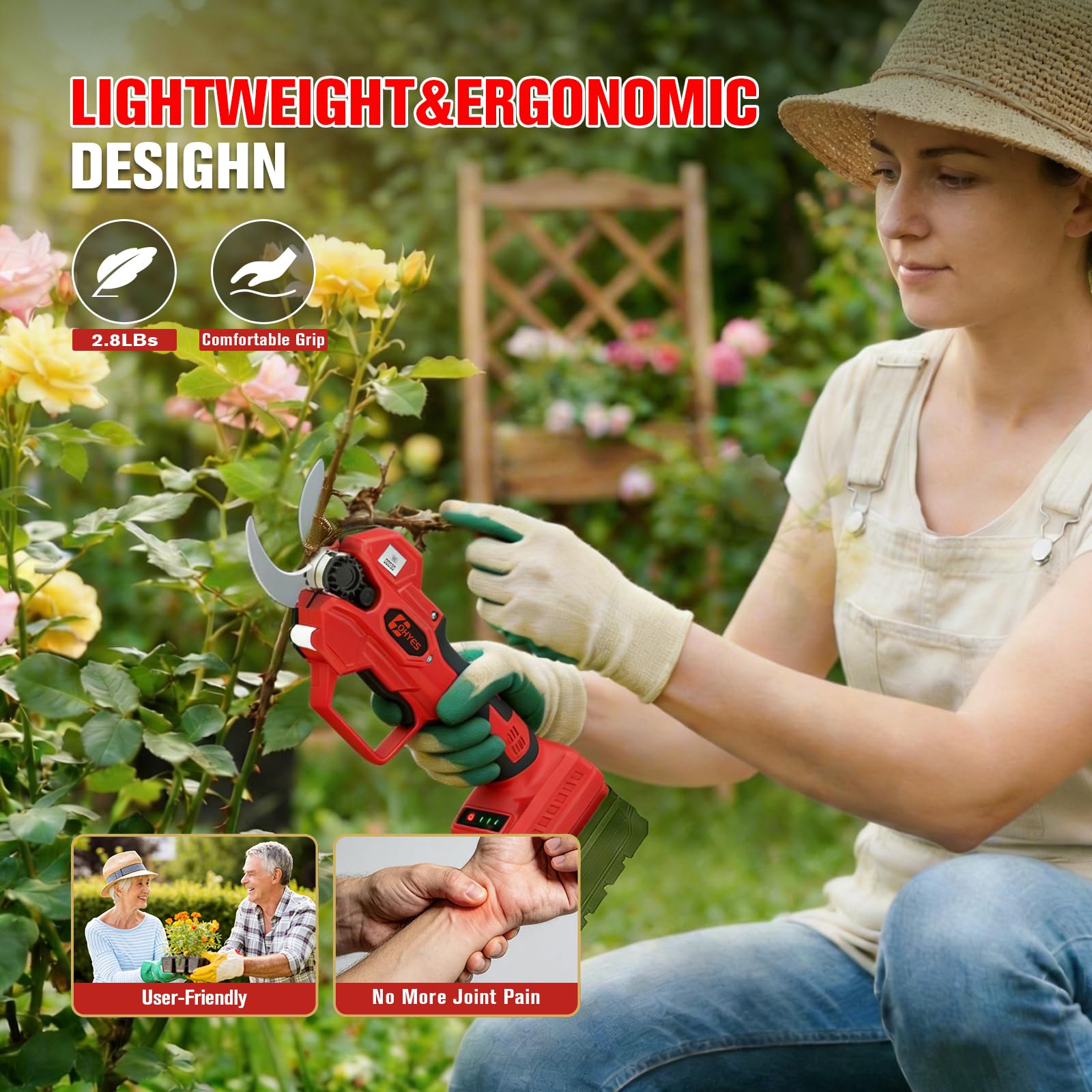 ohyes pruning shears low voltage protection protects battery life