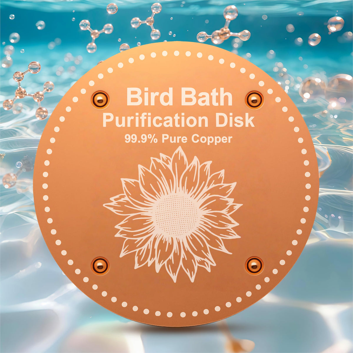 OICEME purification disk copper closeup shows rust-resistant construction for clean water.