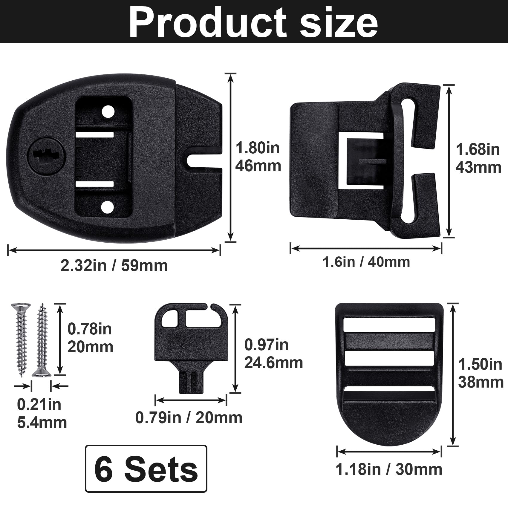 OIIKI spa cover latch kit unpacked with six latches and keys